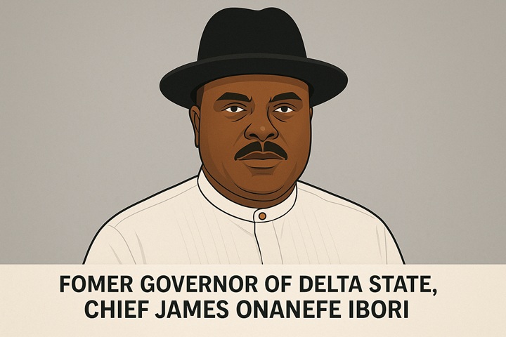Former Governor of Delta State, Chief James Onanefe Ibori (AI Image)