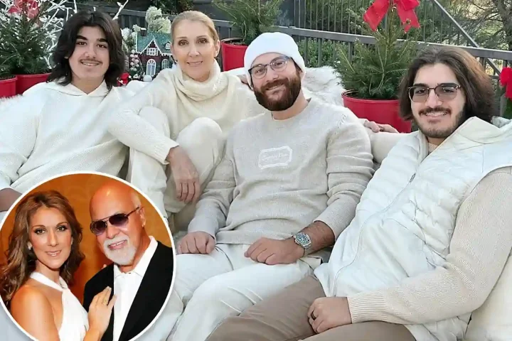 Celine Dion and her sons 