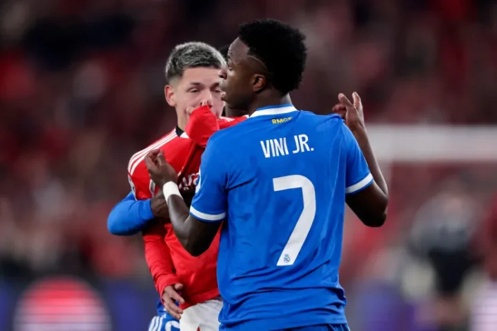 Gianluca Prestianni and Vinicius Junior